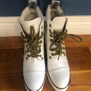 Miu miu lace up boots